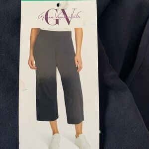 New Size 8 Navy Gloria Vanderbilt Women's Pull-On Wide-Leg Crop Pants